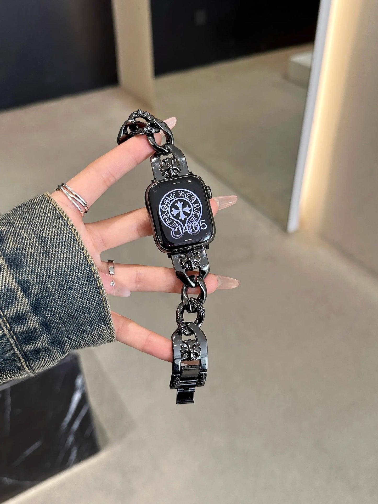 Chrome Hearts Apple watch strap|克罗十字架金属链条表带