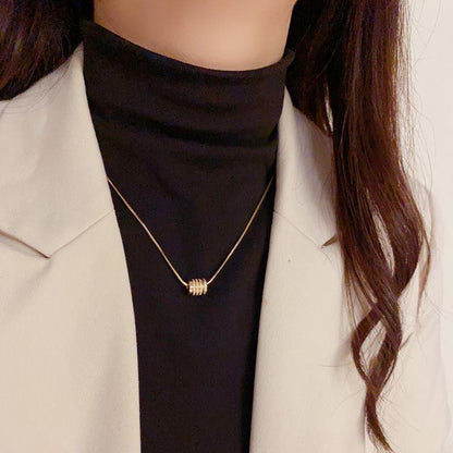 Cylinder Pendant Gold Necklace｜小蛮腰微镶吊坠项链