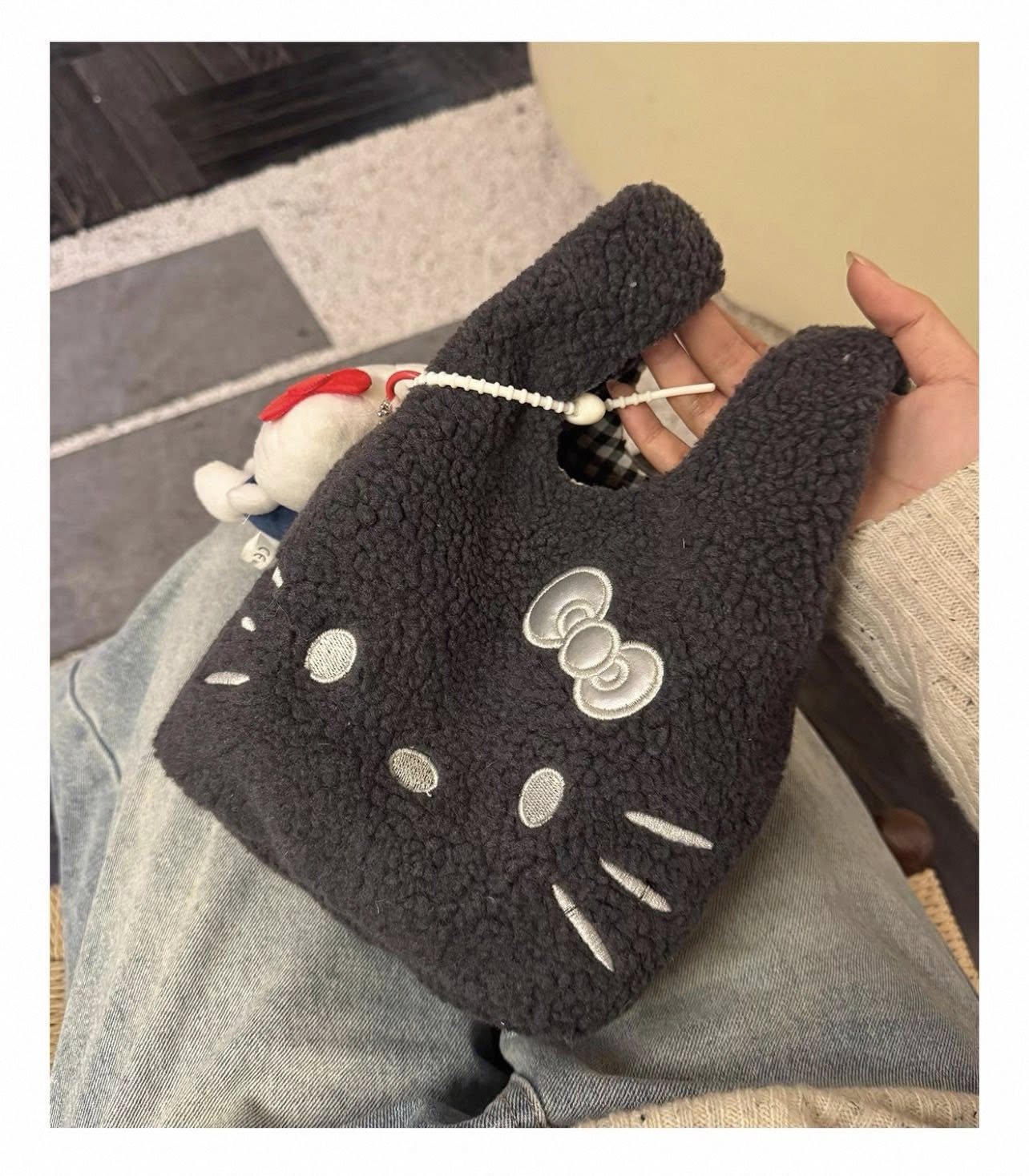 Plush Hello Kitty Handheld Bag｜日韩风高颜值毛绒手提包