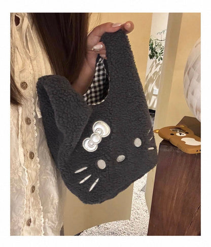 Plush Hello Kitty Handheld Bag｜日韩风高颜值毛绒手提包