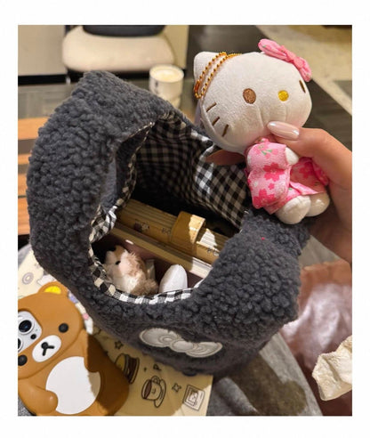 Plush Hello Kitty Handheld Bag｜日韩风高颜值毛绒手提包