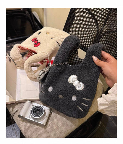 Plush Hello Kitty Handheld Bag｜日韩风高颜值毛绒手提包