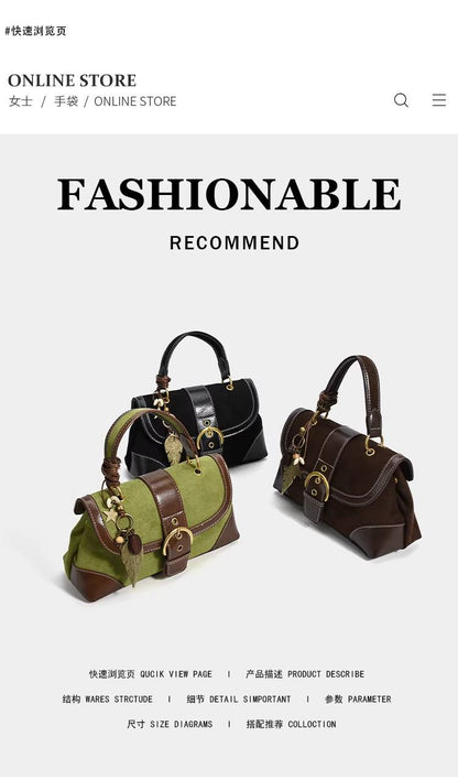 Vintage Contrast Mini Square Bag ｜复古风撞色摩登小方包