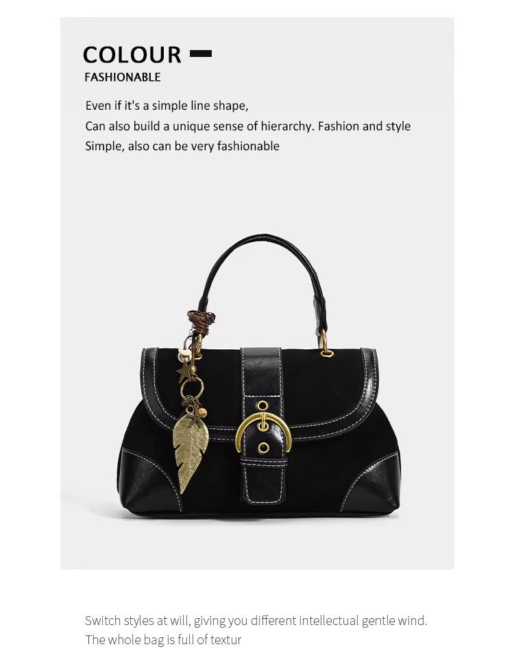 Vintage Contrast Mini Square Bag ｜复古风撞色摩登小方包