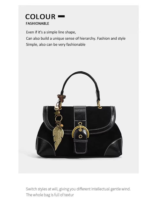 Vintage Contrast Mini Square Bag ｜复古风撞色摩登小方包