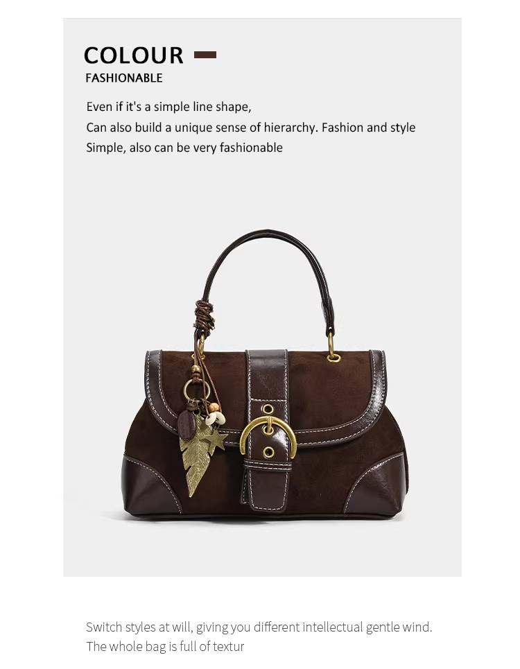 Vintage Contrast Mini Square Bag ｜复古风撞色摩登小方包