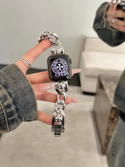 Chrome Hearts Apple 手表表带|克罗十字架金属链条表带