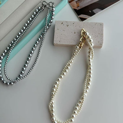 Double-layered Swarovski pearl necklace | 双层施华洛珍珠项链